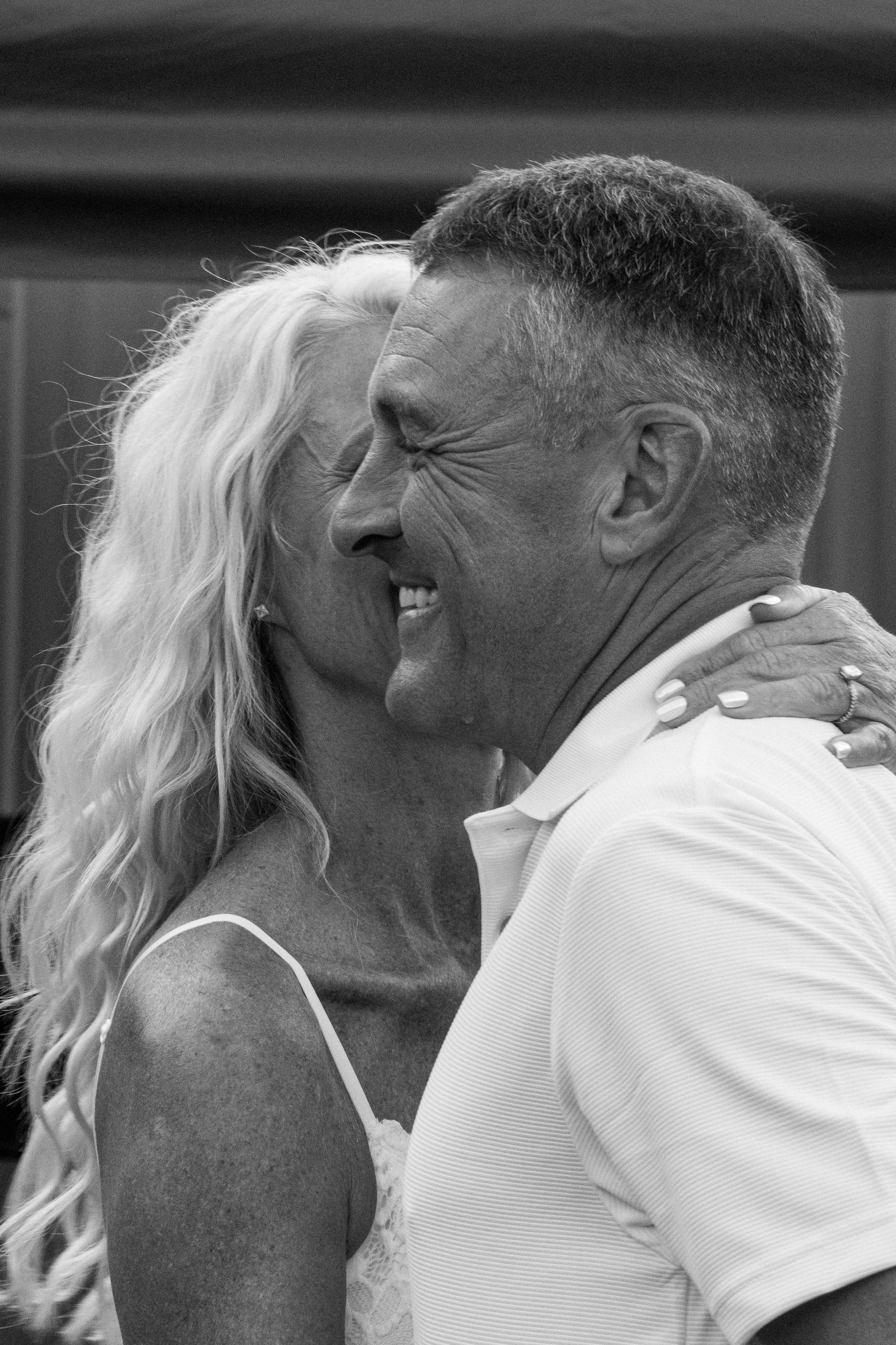 Bride and groom after ceremony, Minneapolis wedding reception